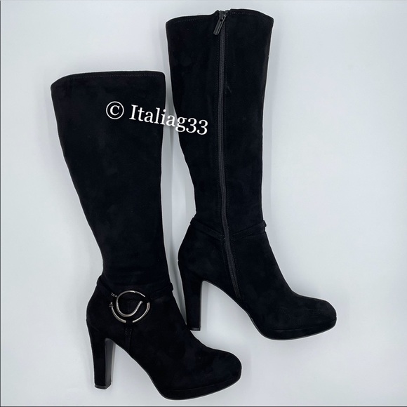 High Heel Boots Black Suede YNOT MAGMA Size 7.5 Gently Used w/ Box - Picture 5 of 15